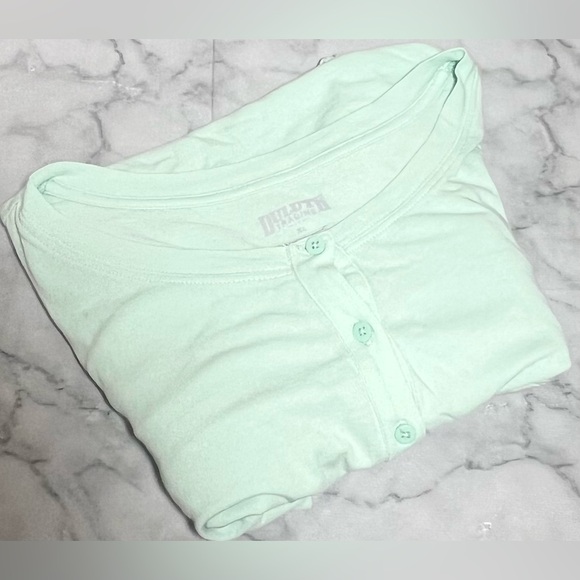 100% Cotton XL Relaxed Henley Tee Mint Green spring Easter Duluth Trading Co - Picture 2 of 9